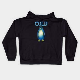 Cold Bird. Cold AF Penguin. Kids Hoodie